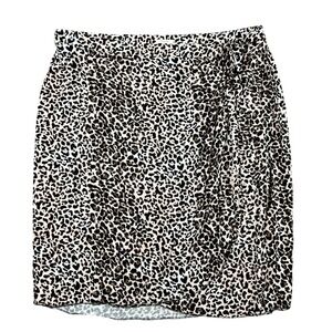 Womens Plus Size 24W Leopard Print Short Mini Wrap Skirt Mob Wife Girl Boss Sexy